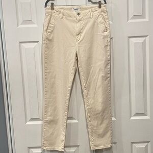 PAIGE Cream Straight Leg Pants